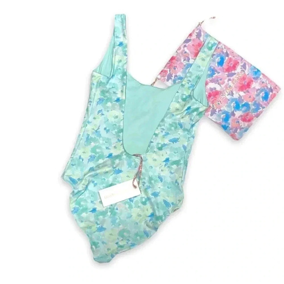 NWT LoveShackFancy Freya Floral One-Piece Mint Pastel Green Swimsuit Size: XS - Picture 7 of 11